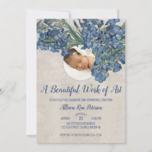 Baby With Irises Invitation