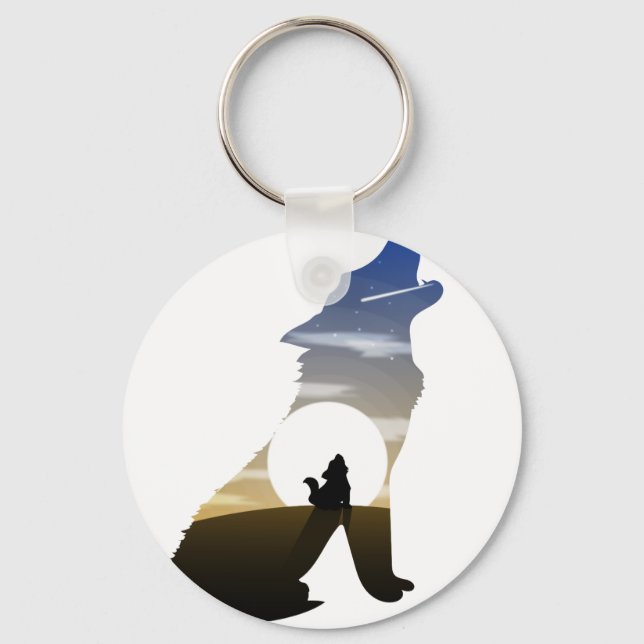 Baby wolf moon key ring (Front)