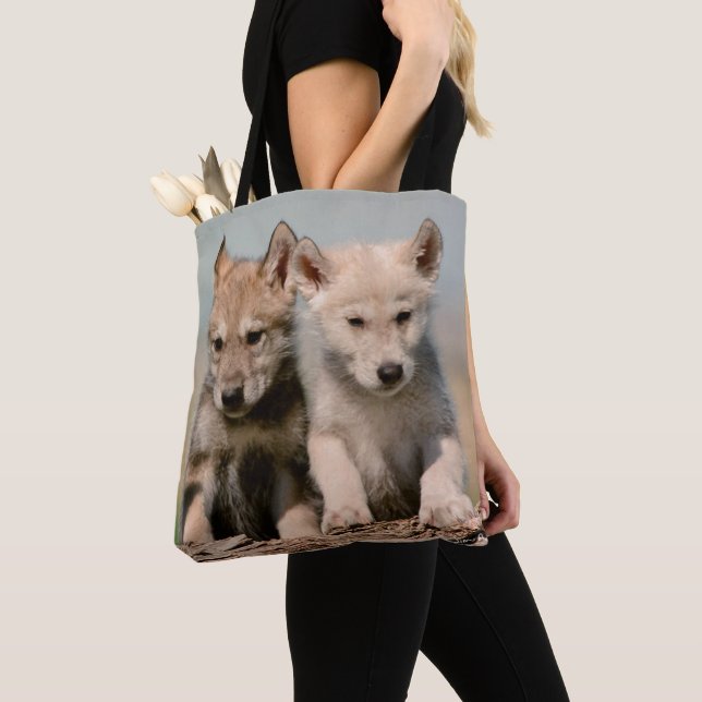 Baby Wolves Tote Bag (Close Up)