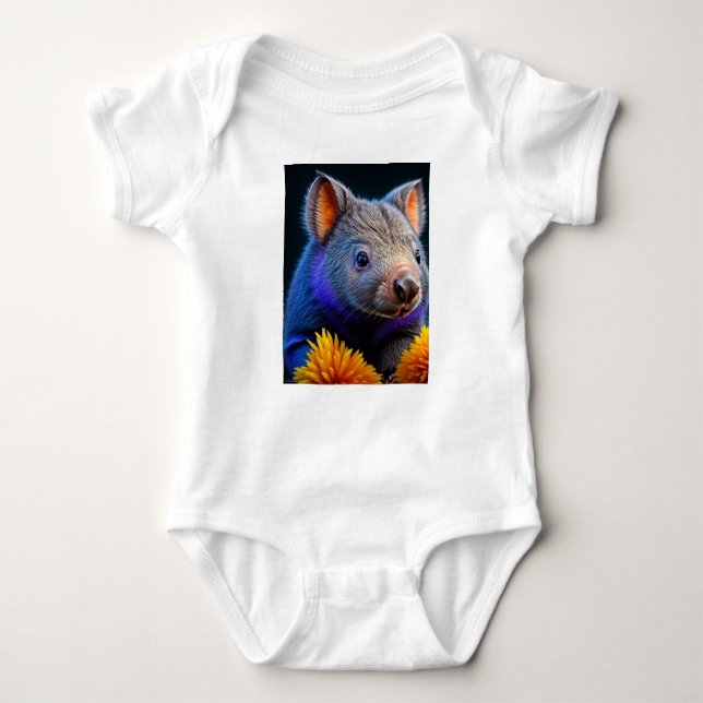 Baby wombat baby bodysuit (Front)