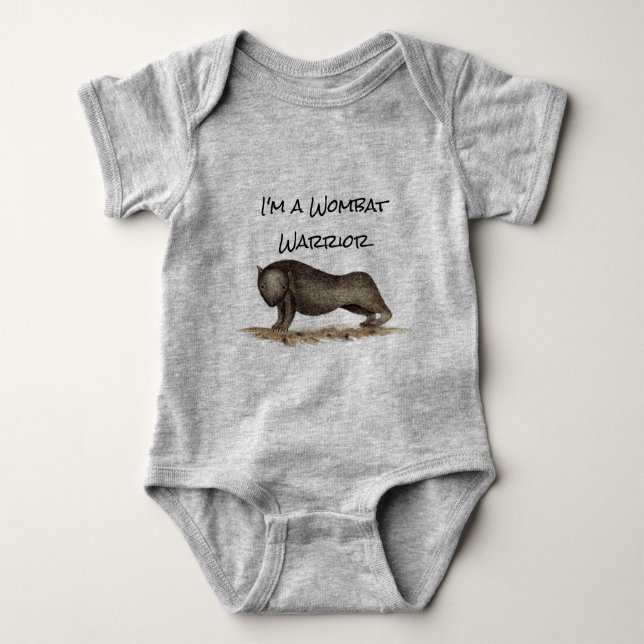 Baby Wombat Warrior T-Shirt Baby Bodysuit (Front)