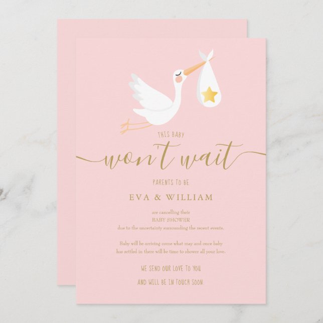 Baby Won't Wait Update Pink Card (Front/Back)
