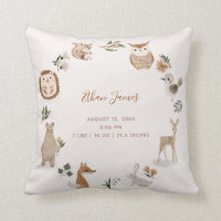 Baby Woodland Animals Birth Stats Keepsake