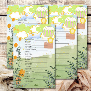 Baby Word Scramble Adventure Begin Hot Air Balloon