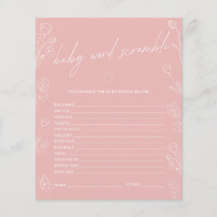 Baby Word Scramble Baby Shower Game