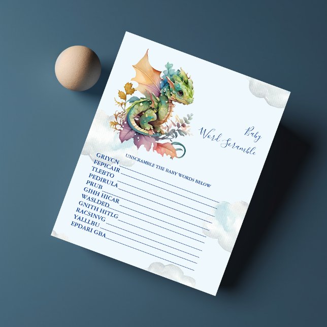 Baby Word Scramble Baby Shower Game (Creator Uploaded)