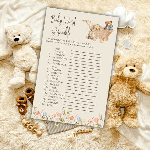 Baby Word Scramble Boho Baby Nursery Shower Game