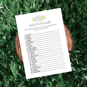 Baby Word Scramble Boy Teddy Bear Card