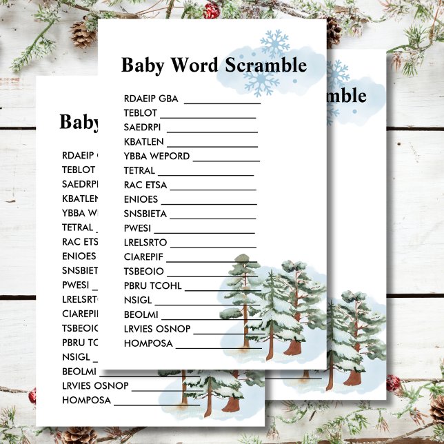Baby Word Scramble Game Winter Snowflake (Creator Uploaded)