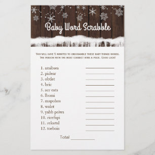 Baby Word Scramble Nursery Rhyme Baby Shower Games