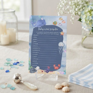 Baby word Scramble Under the Sea Whale Baby shower