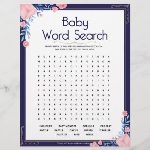 Baby Word Search [Floral Frame] Custom Letterhead