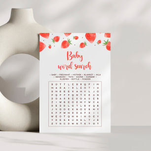 Baby Word Search Game, Berry Sweet Baby Shower Invitation
