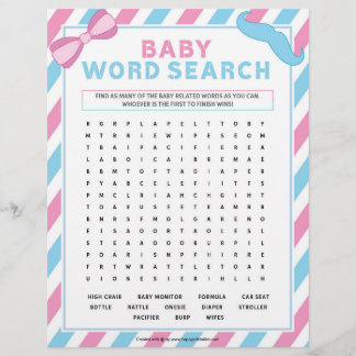 Baby Word Search [Gender Surprise] Custom Letterhead
