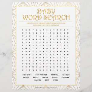 Baby Word Search [Golden Lines] Custom Letterhead