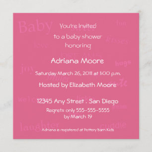 Baby Words Baby Shower Invitation-honeysuckle Invitation