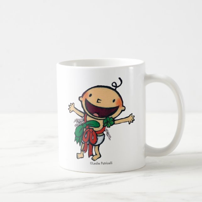 Baby Wrapped in Bows for Christmas Coffee Mug (Right)
