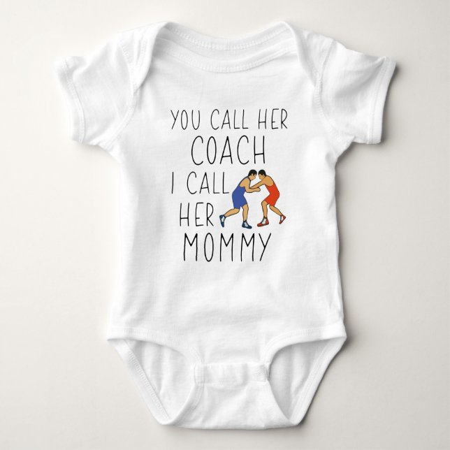 Baby Wrestling - Wrestling Coach Mother Baby Bodysuit (Front)