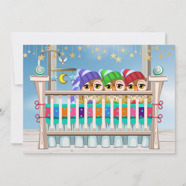 Baby x 3 - YIPPEE! Baby Invitation (Front)