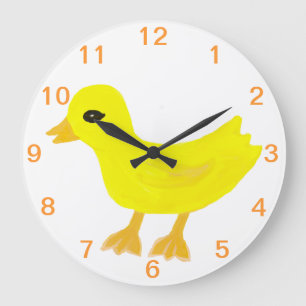 Baby Yellow Rubber Ducky Large Clock