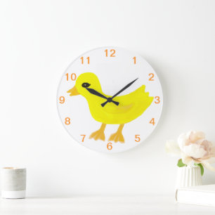 Baby Yellow Rubber Ducky Large Clock
