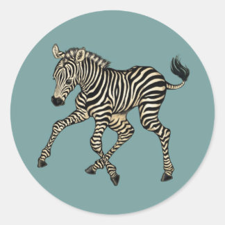 Baby Zebra Classic Round Sticker