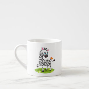Baby Zebra Drawing Playing with Butterfly Espresso Cup