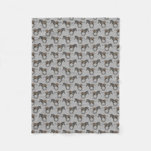 Baby Zebra Frenzy Fleece Blanket (Grey)