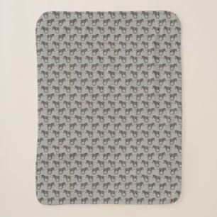 Baby Zebra Frenzy Sherpa Blanket (Light Grey)
