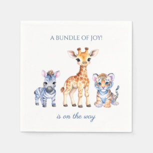 Baby Zebra Giraffe and Tiger Napkin