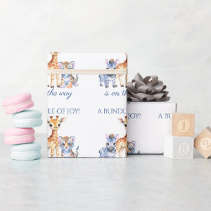 Baby Zebra Giraffe and Tiger Wrapping Paper