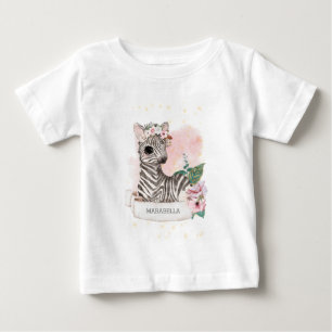 *~* Baby Zebra Name Nursery Jungle Sweet Girl  T-Shirt