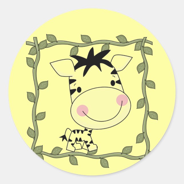 Baby Zebra T-shirts and Gifts Classic Round Sticker (Front)