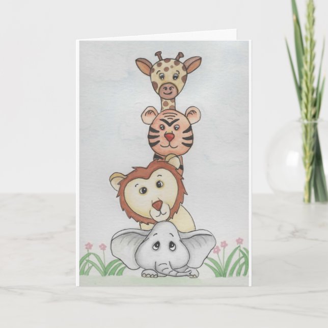 Baby Zoo Animals Card (Front)