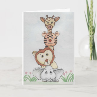 Baby Zoo Animals Card