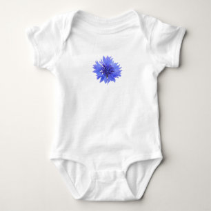 Babybody suit with blue cornflower design baby bodysuit