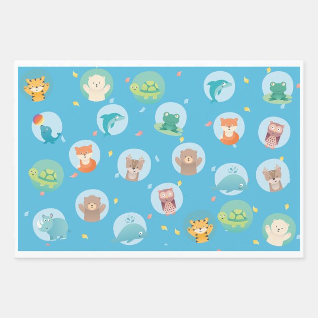 Babyboy boy babyshower gift wrapping paper sheet (Front)