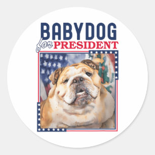 Babydog For President Senator Jim Justice English Classic Round Sticker