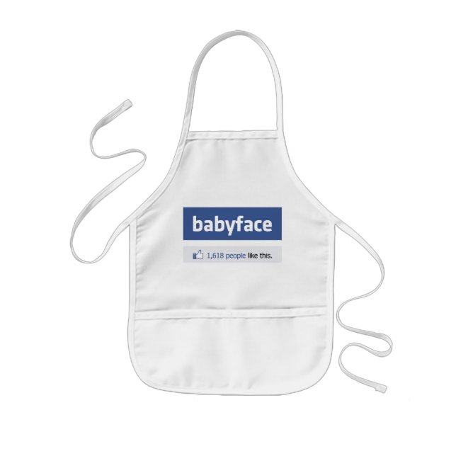 babyface funny social networking parody kids apron (Front)