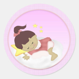 BabyGirl  Announcement/Shower Magnets Classic Round Sticker