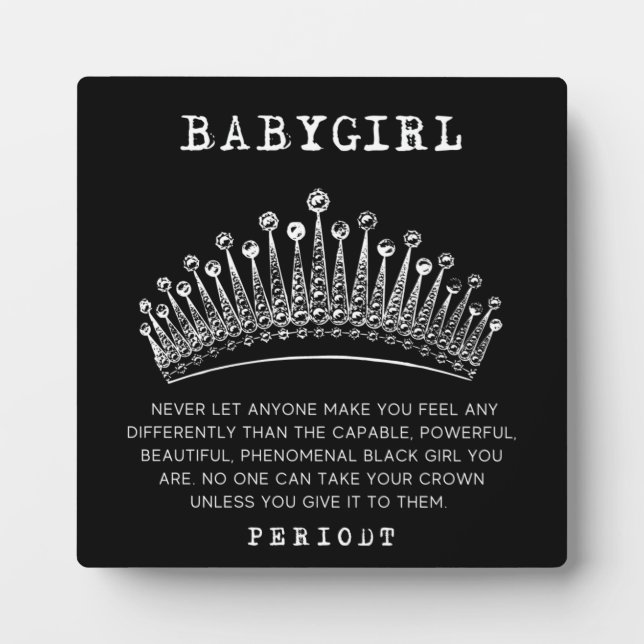 Babygirl - Phenomenal Black Girl Plaque (Front)