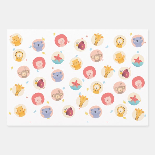 babygirll babyshower wrapping paper sheet (Front)