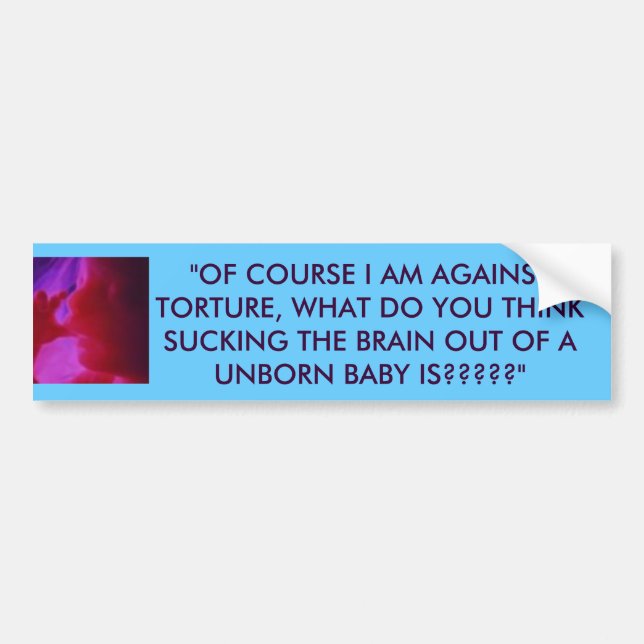 babyinwomb, "OF COURSE I AM AGAINST TORTURE, WH... Bumper Sticker (Front)