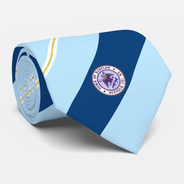 Babylon (New York) city flag Neck Tie (Rolled)