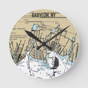 Babylon NY Chart Round Clock