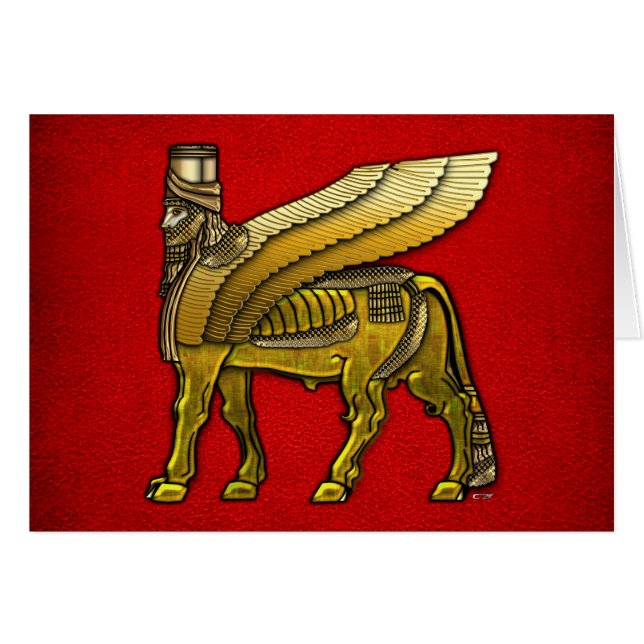 Babylonian Winged Bull Lamassu (Front Horizontal)