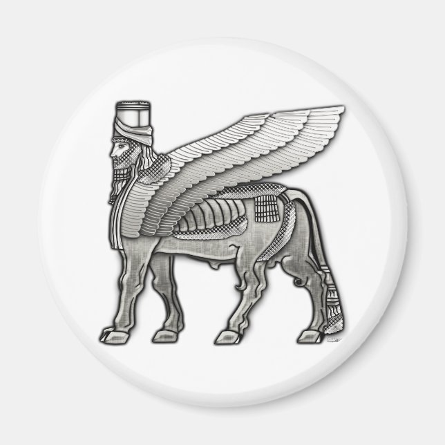 Babylonian Winged Bull Lamassu Magnet (Front)