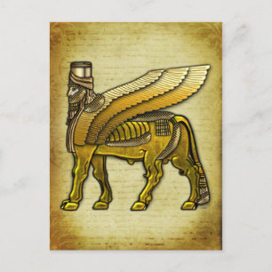 Babylonian Winged Bull Lamassu Postcard