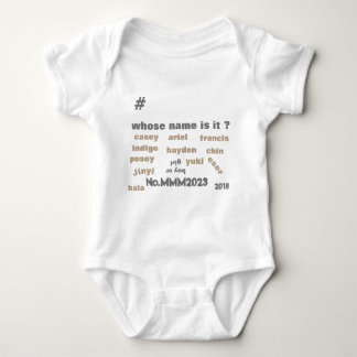 BabyOne Piece Bodysuit with *Unisex Names on front