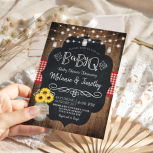 BabyQ Baby BBQ Country Baby Shower Invitations